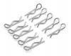 XRay 359400 Body clips. Silver  Heavy duty. (10)