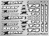 XRay 397326 T4 Sticker sheet for Body. White XRay 397326 T4 Sticker sheet for Body. White